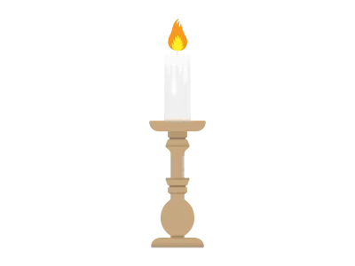 キャンドルとロウソク立てのイラスト
