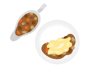 チーズカレーライスのイラスト