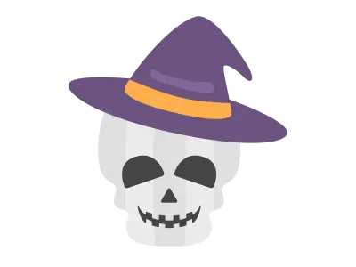 帽子をかぶったスカルのキャラクターのイラスト