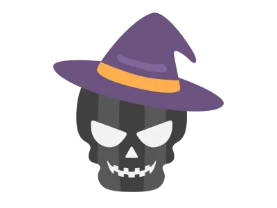 帽子をかぶったスカルのキャラクターのイラスト