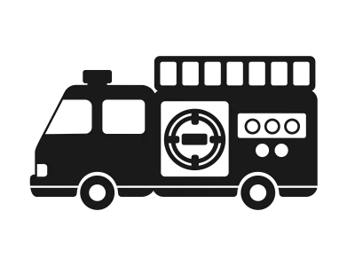 消防自動車のアイコンイラスト