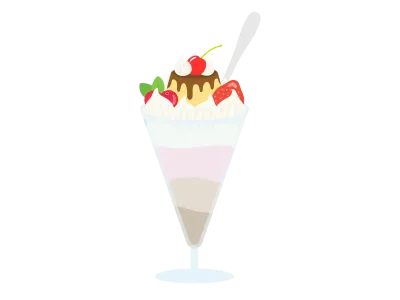 生クリームパフェのイラスト