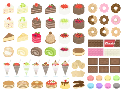 スイーツのイラストセット