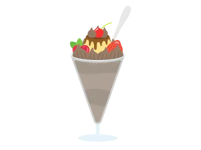 チョコレートパフェのイラスト