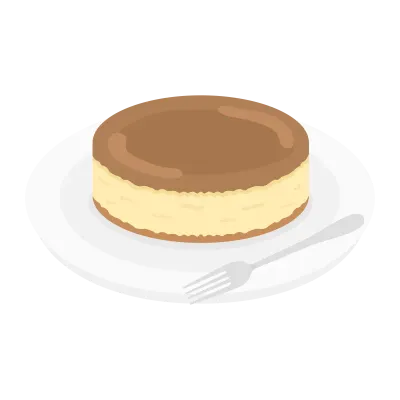 皿にのせたチーズケーキのイラスト