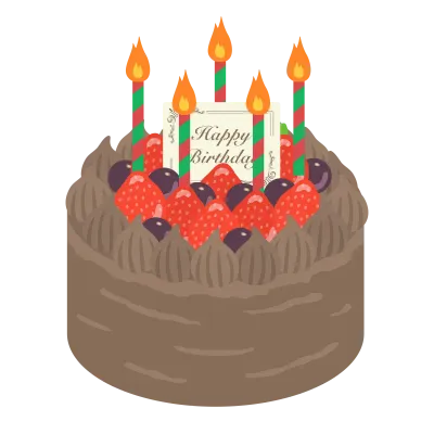 バースデーケーキのイラスト