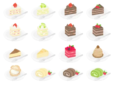 ケーキのイラストセット