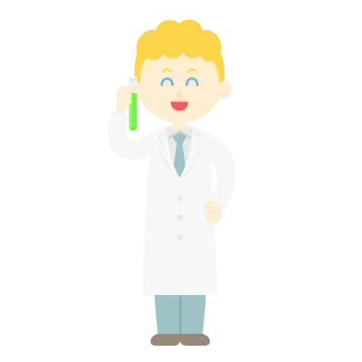 試験管を持った科学者のイラスト