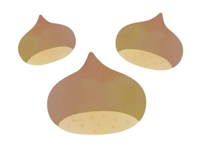 栗の水彩イラスト