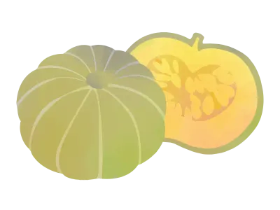 カボチャの水彩イラスト