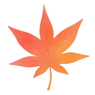 紅葉の葉の水彩イラスト