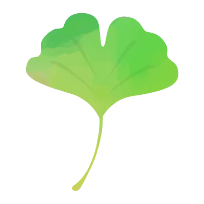 銀杏の葉の水彩イラスト