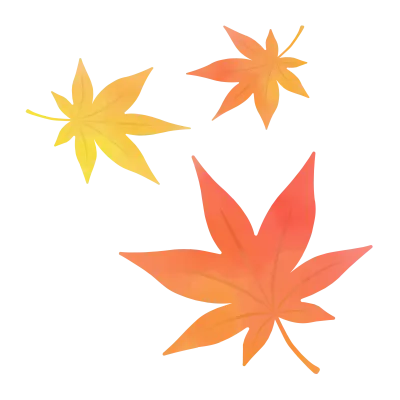 紅葉の葉の水彩イラスト