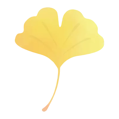 銀杏の葉の水彩イラスト