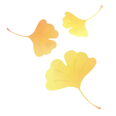 銀杏の葉の水彩イラスト