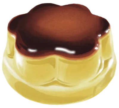 윤기나는 카라멜 푸딩 그림