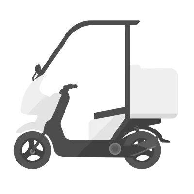 デリバリーサービス用のバイクのイラスト