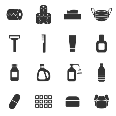 日用品と消耗品のアイコンセット
