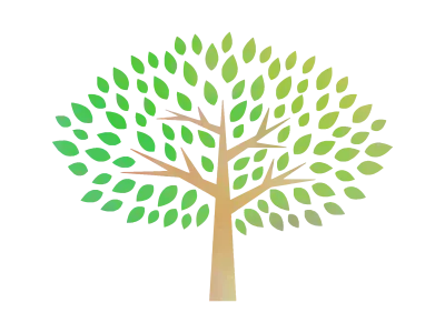 木の水彩イラスト