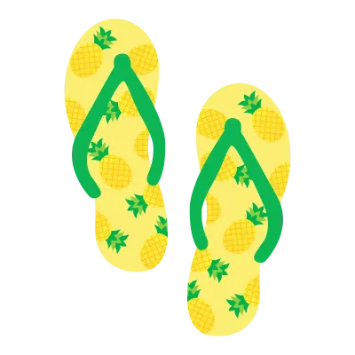 パイナップル柄のビーチサンダルのイラスト