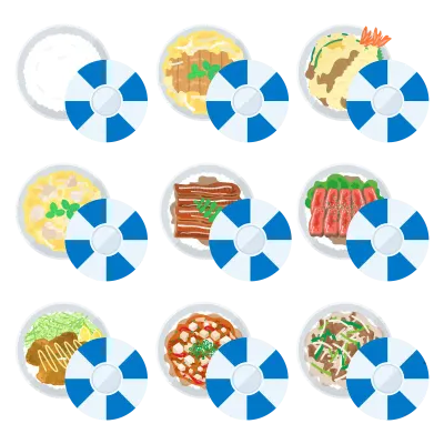 丼ものイラストセット