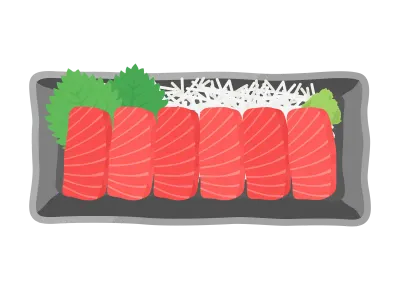 マグロの刺身のイラスト