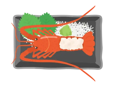 伊勢海老の刺身のイラスト