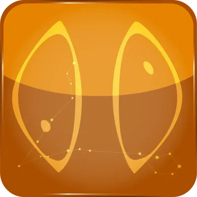 12 constellations yellow button icon with star shape added Pisces