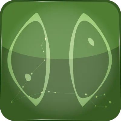 12 constellations green button icon with star shape added Pisces