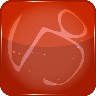 12 constellations red button icon with star shape added Capricorn