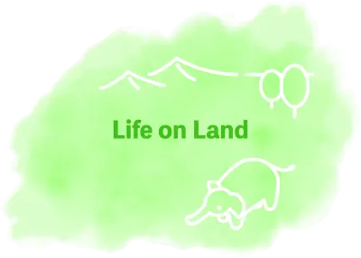 Watercolor style,  SDGs  Goal 15, Life on land