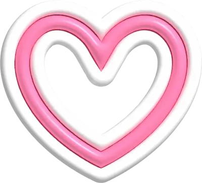 ハート型のグミ文字風デコレーション素材