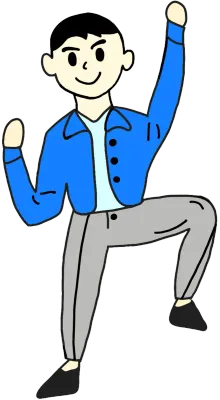 화이팅하는 남자