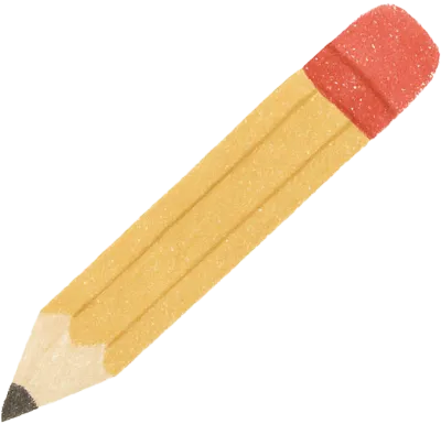 색연필 질감의 연필 일러스트