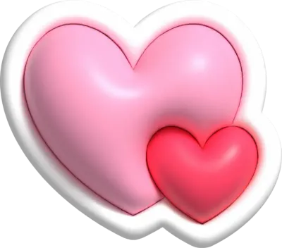 ハートのグミ文字風デコレーション素材