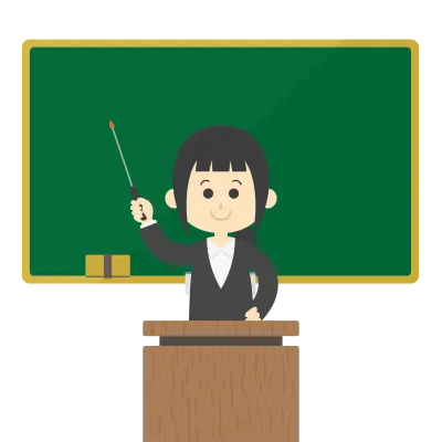 黒板で授業する先生のイラスト