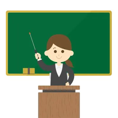 黒板で授業する先生のイラスト