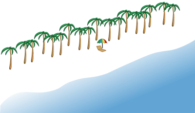 휴양지 빌딩 스트리트 야자수 해변 가로수