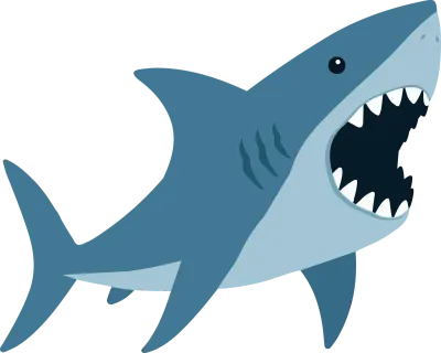 Great white shark animal cartoon