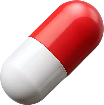3D red white capsule