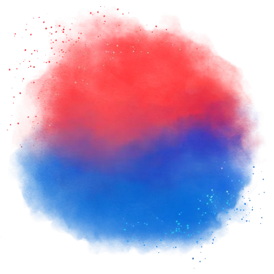 수채화로 표현한 태극 무늬