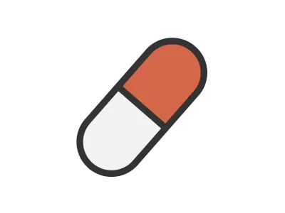 カプセル錠剤のアイコンのイラスト