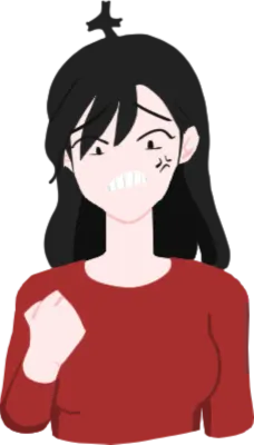 감정표현_긴팔빨간티_여자_무테