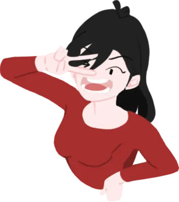 감정표현_긴팔빨간티_여자_무테