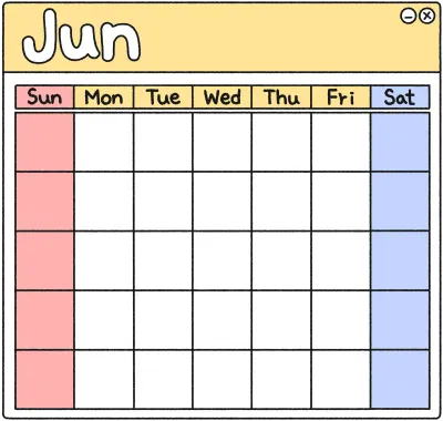 6월캘린더 날짜없음2