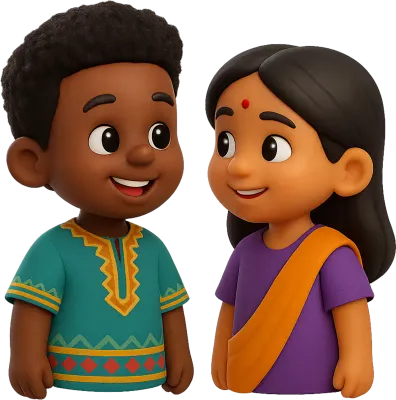 다양한 인종 친구들