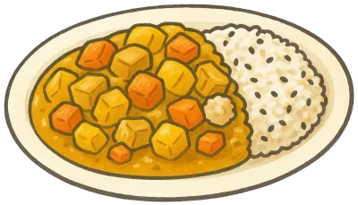 絵の中のカレーの皿