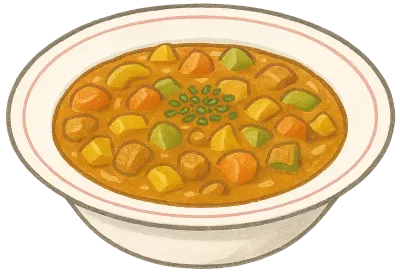 絵の中のカレーの皿