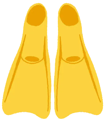 수영용 노란색 오리발 일러스트