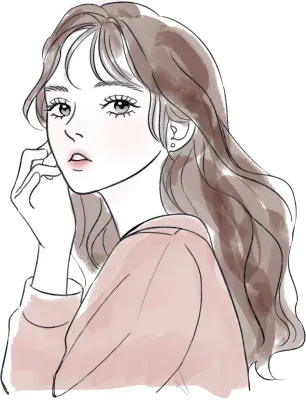 수채화 드로잉 여성